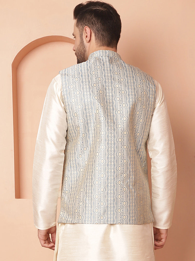 Men's Woven Design Nehru Jacket