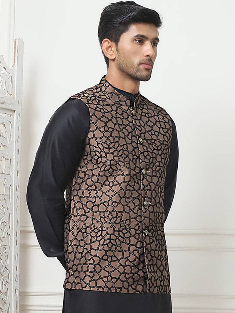 Embroidered Silk Blend Nehru Jacket