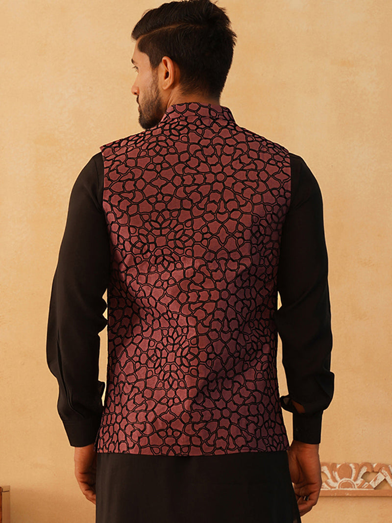 Embroidered Silk Blend Nehru Jacket