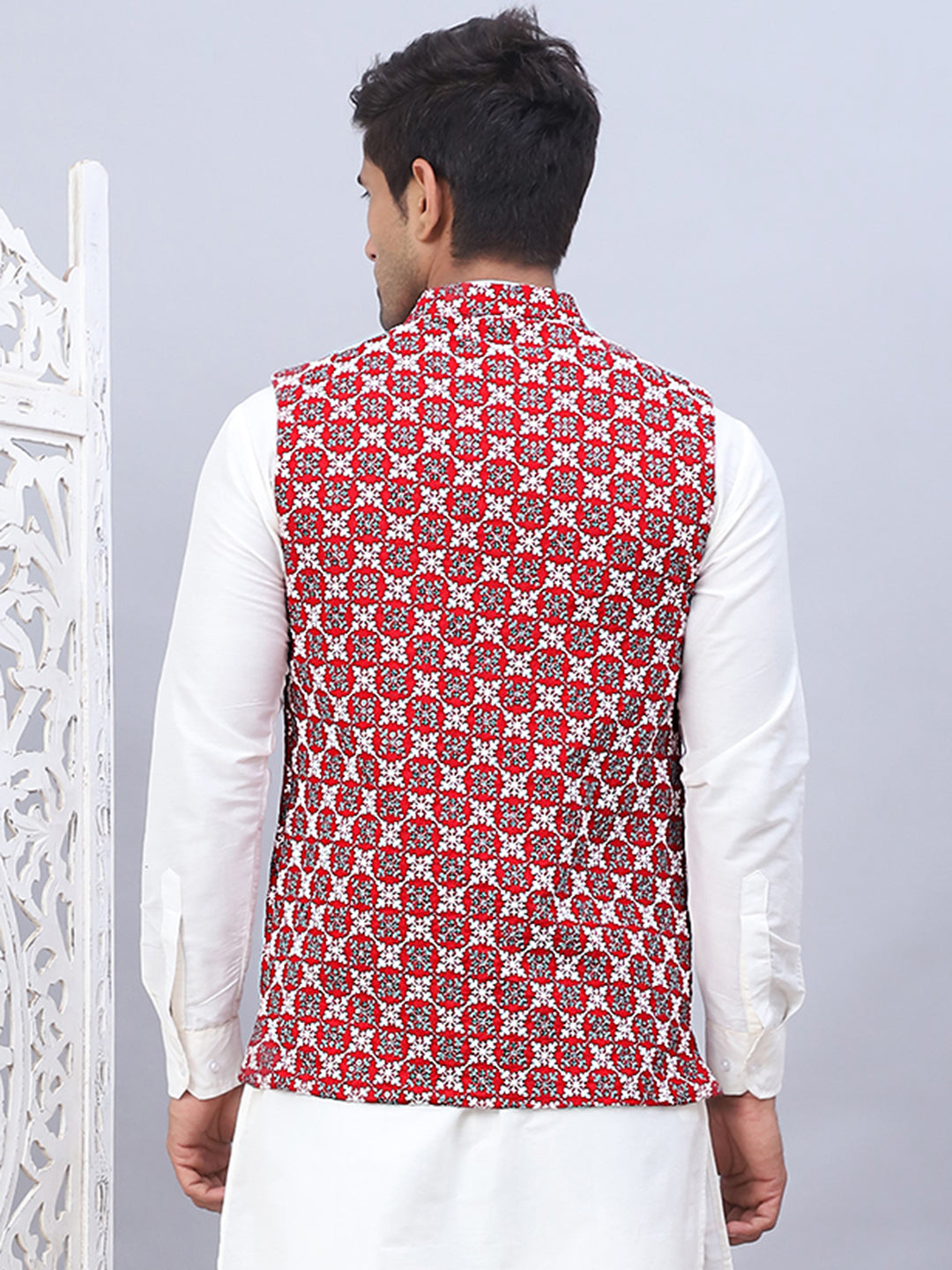 Embroidered Viscose Rayon Nehru Jacket