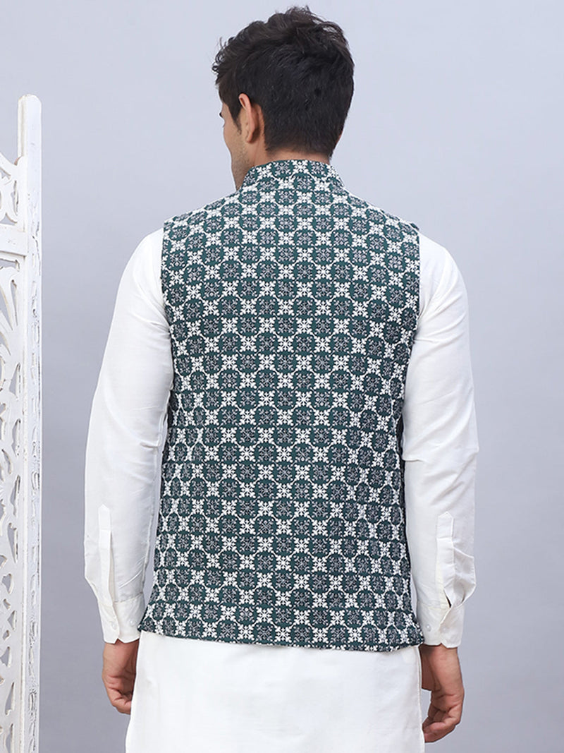 Embroidered Viscose Rayon Nehru Jacket