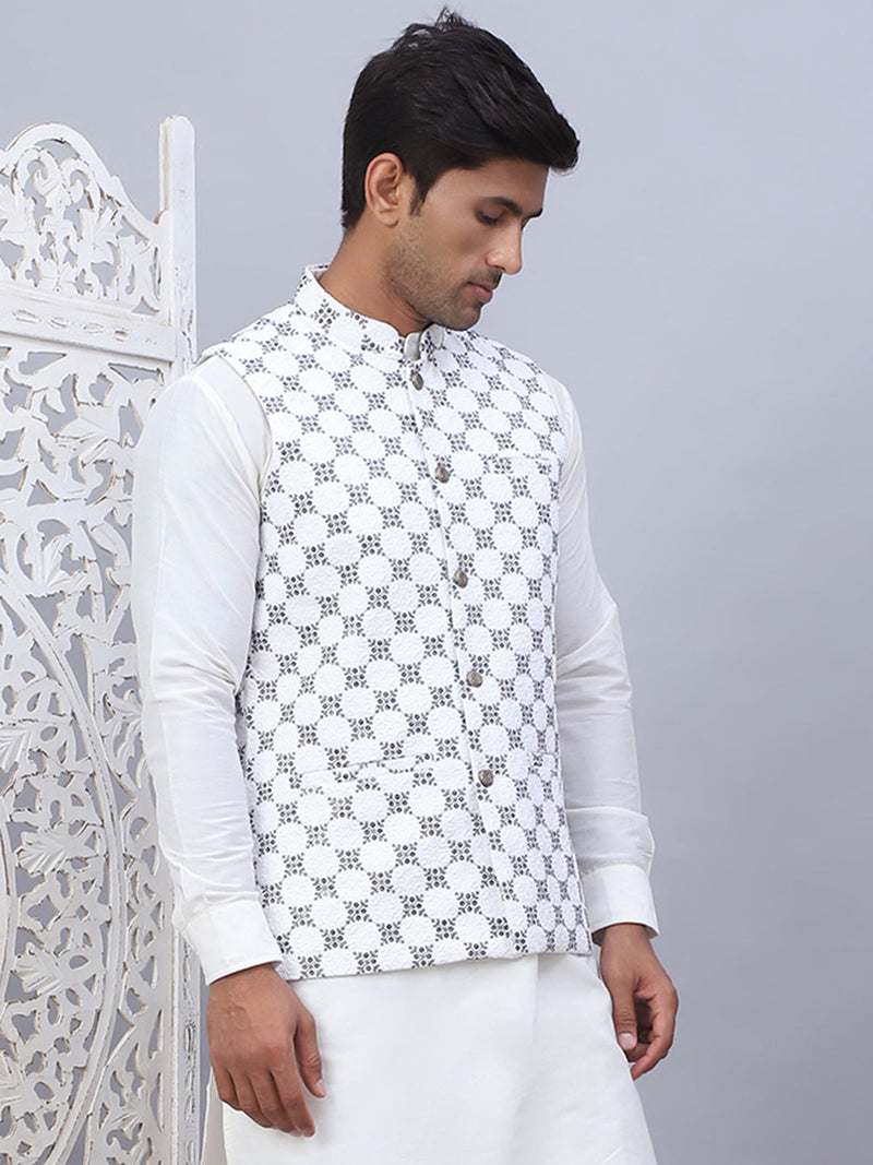 Embroidered Viscose Rayon Nehru Jacket