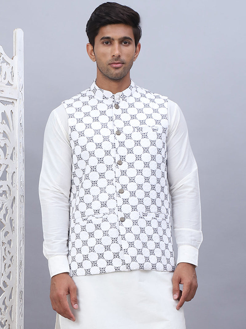 Embroidered Viscose Rayon Nehru Jacket