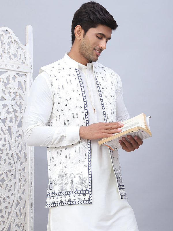 Embroidered Silk Blend Nehru Jacket