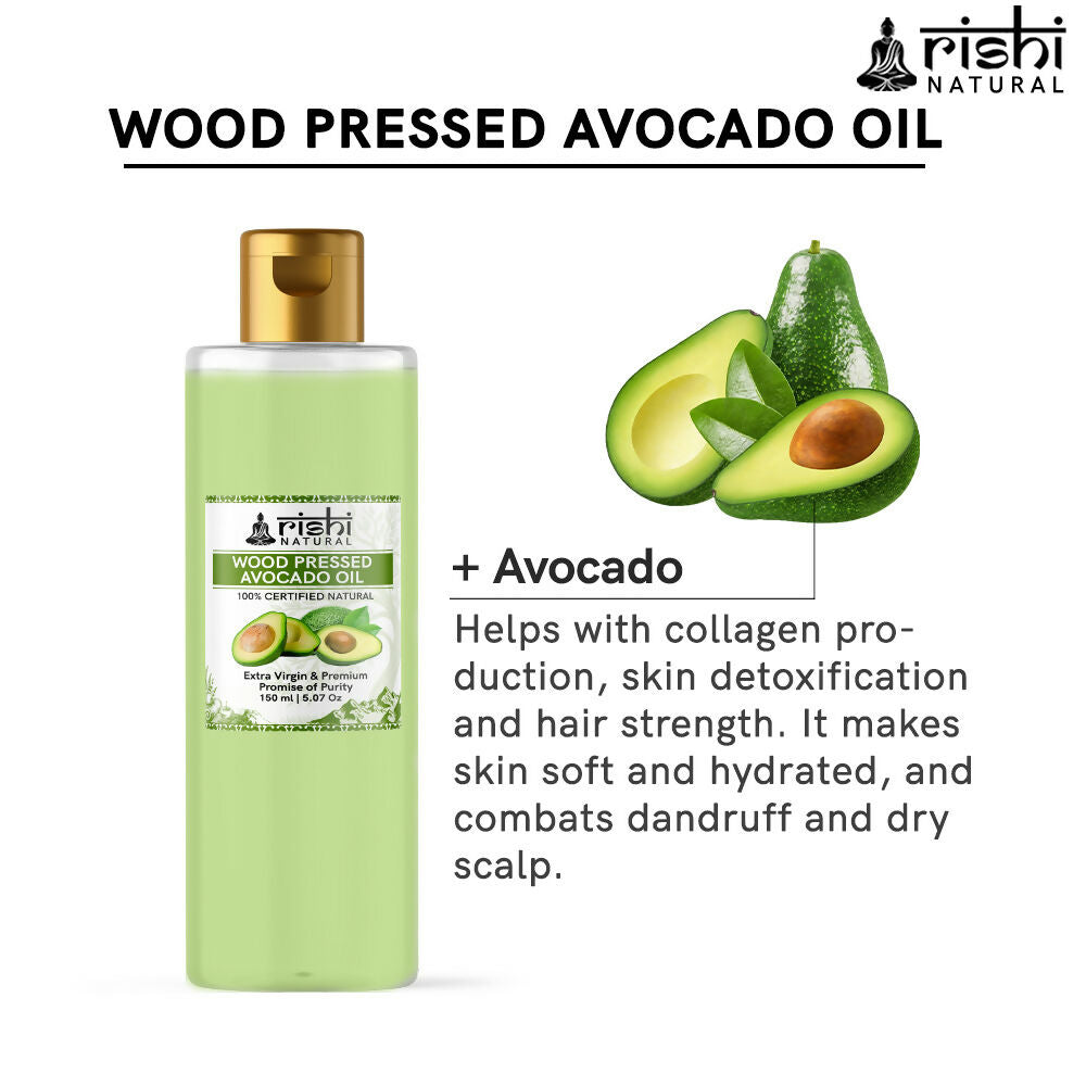 Rishi Natural Avocado Oil Wood Pressed 100% Pure Healthy skin And Hair