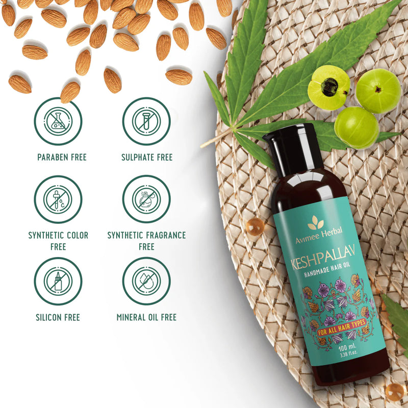 Avimee Herbal Keshpallav Hair Oil And Scalptone Hair Growth Serum Combo -combo