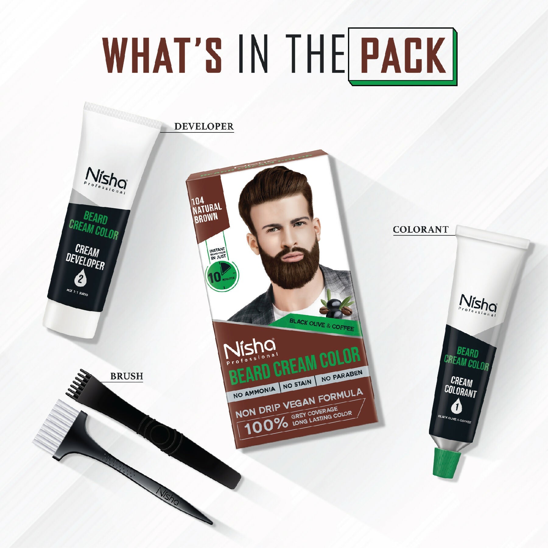 Nisha Beard Colour for Men - Natural Brown