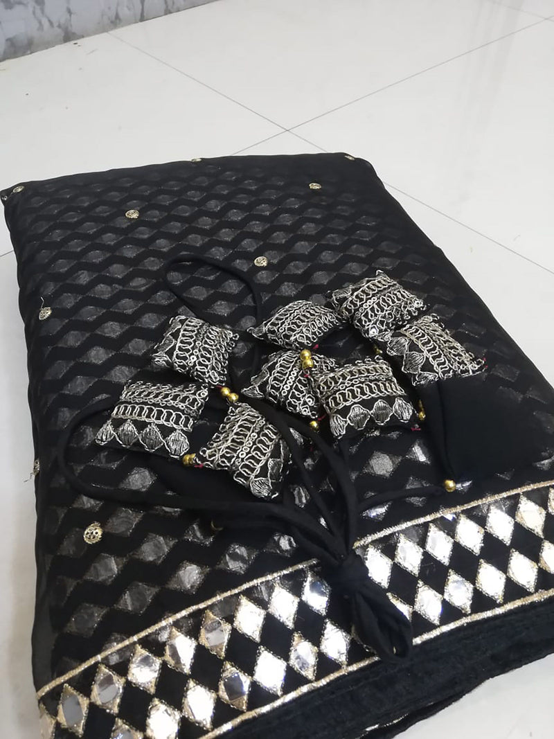 Aastha fashion off black Lehenga Choli with organza silk  blouse fabric