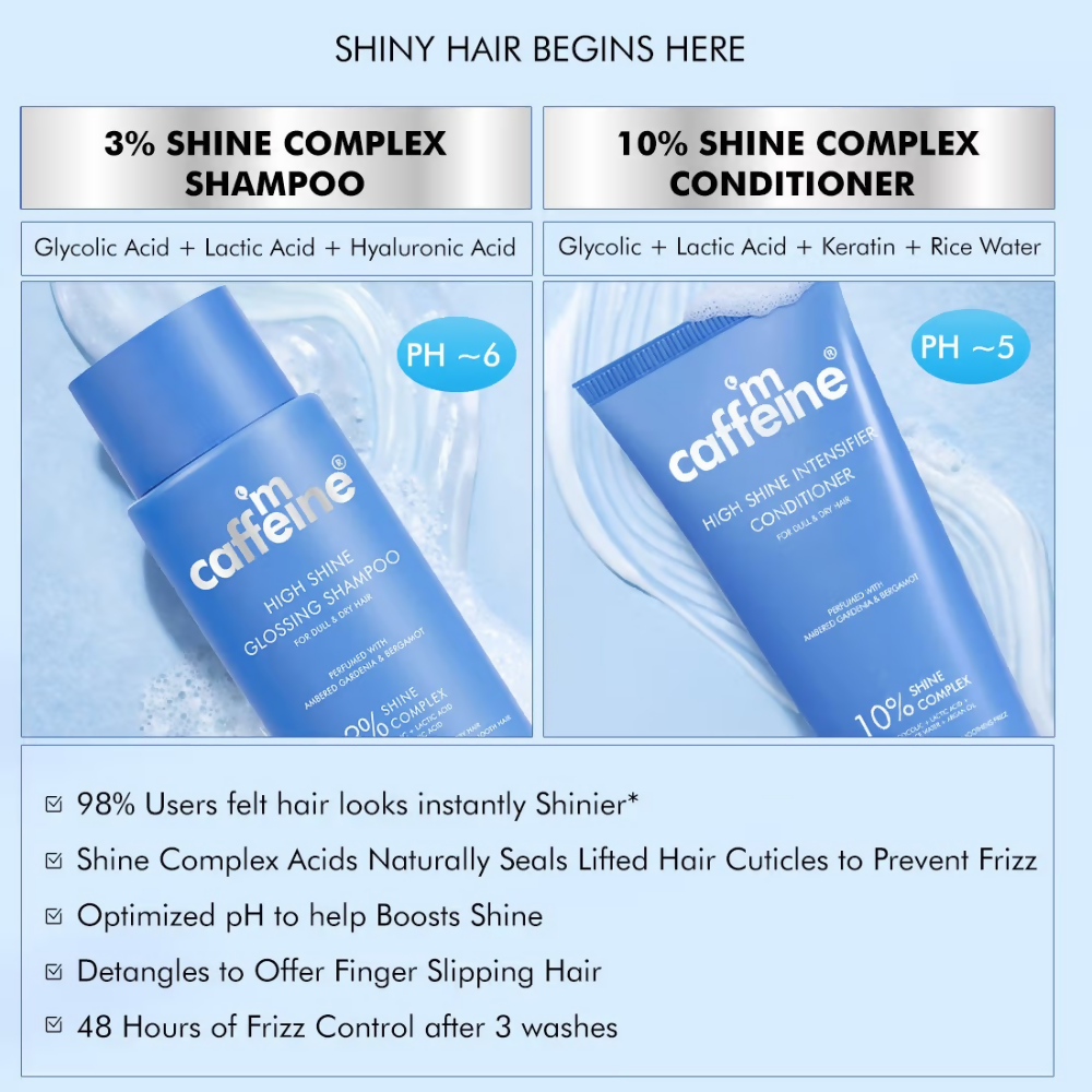 mCaffeine Glass Hair Wash Duo Shampoo & Conditioner
