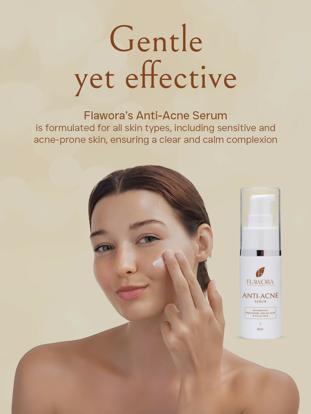 Flawora Set of D-Tan Lotion, Anti Acne Serum, Anti-Grey Hair Serum and Golden Glow Face Serum