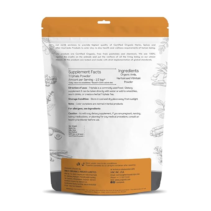 Just Jaivik Organic Triphala Powder