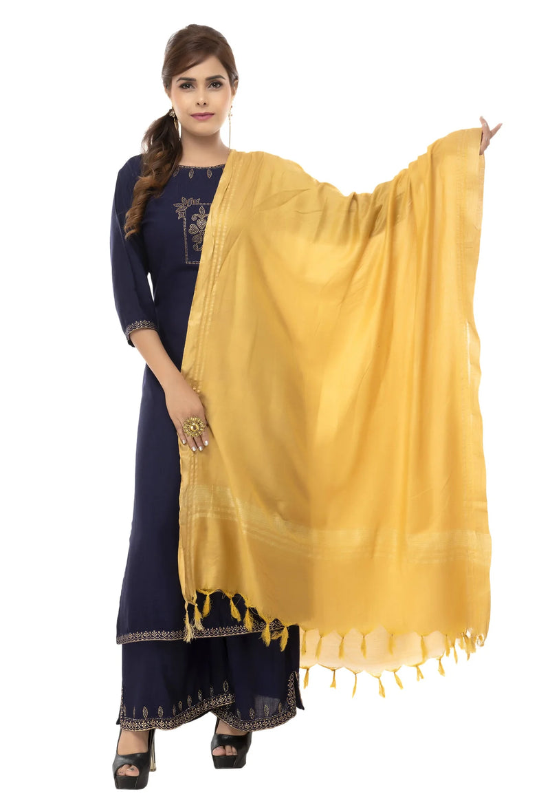 Mominos Fashion Moeza Slub Cotton Golden Dupatta