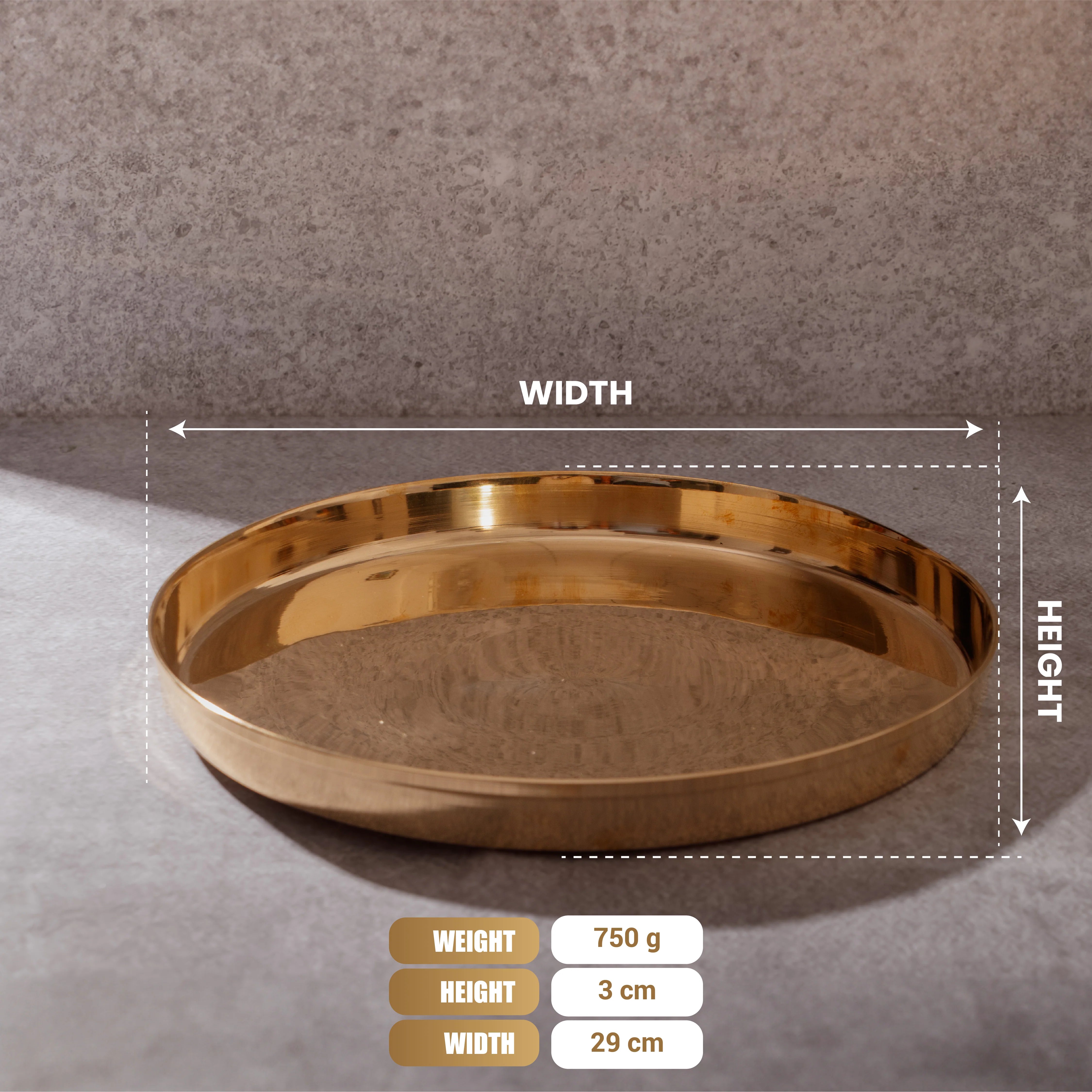 Health Smith Kansa Bronze Thali - Handcrafted & Traditional Wellness Thali