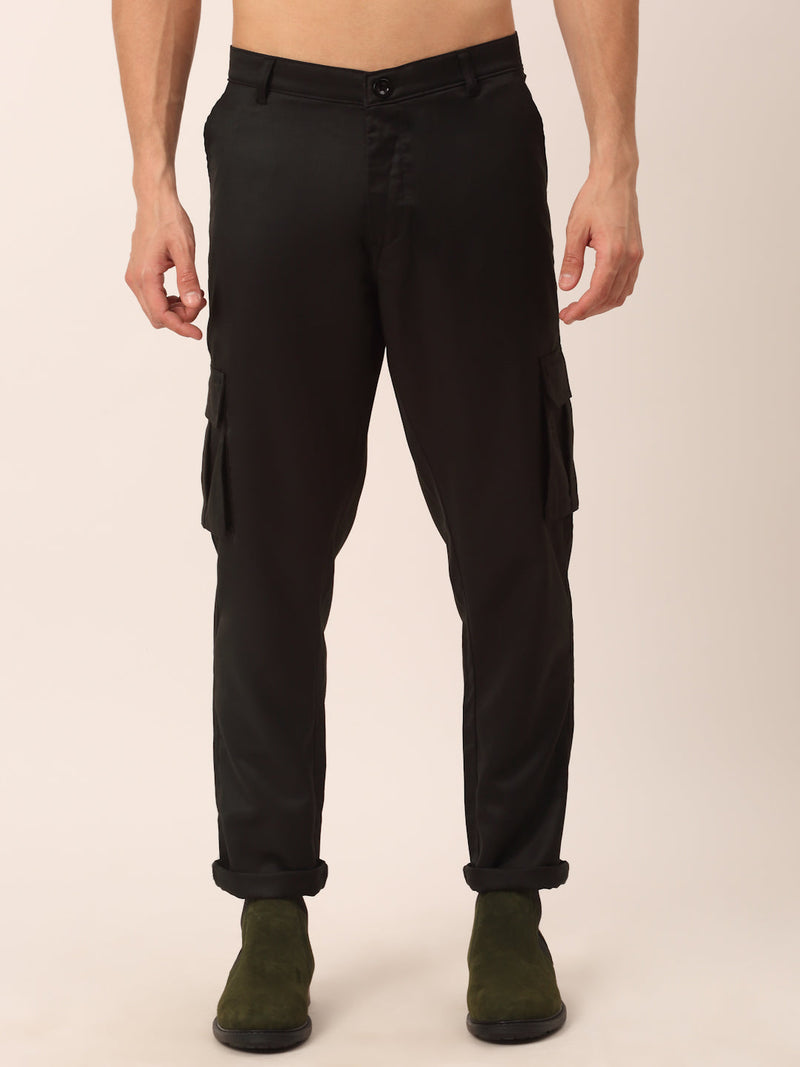 Indian Needle Men's Casual Cotton Solid Cargo Pants