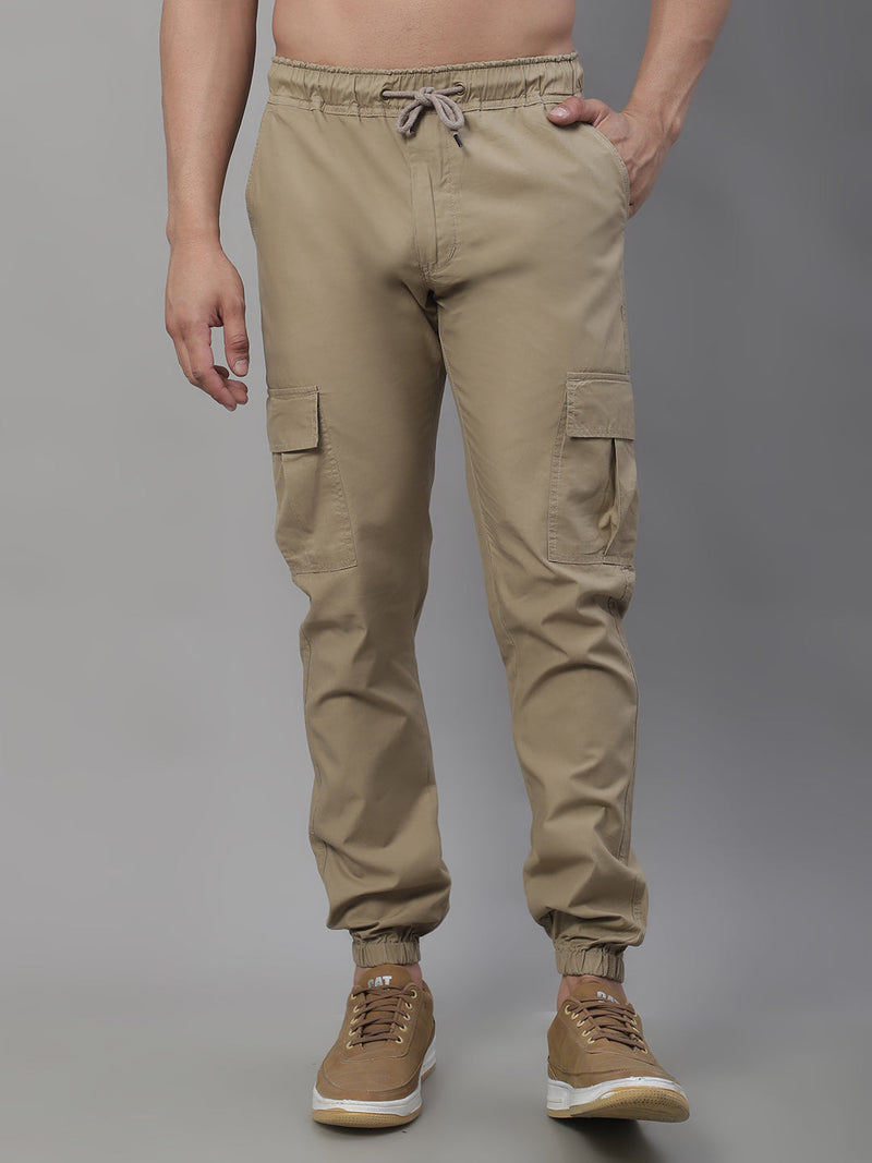 Jainish Men's Casual Cotton Solid Cargo Pants