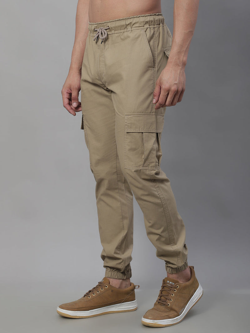 Jainish Men's Casual Cotton Solid Cargo Pants