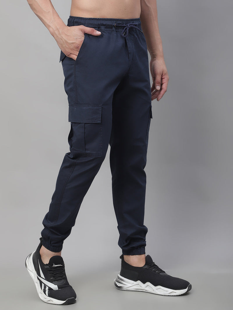 Jainish Men's Casual Cotton Solid Cargo Pants