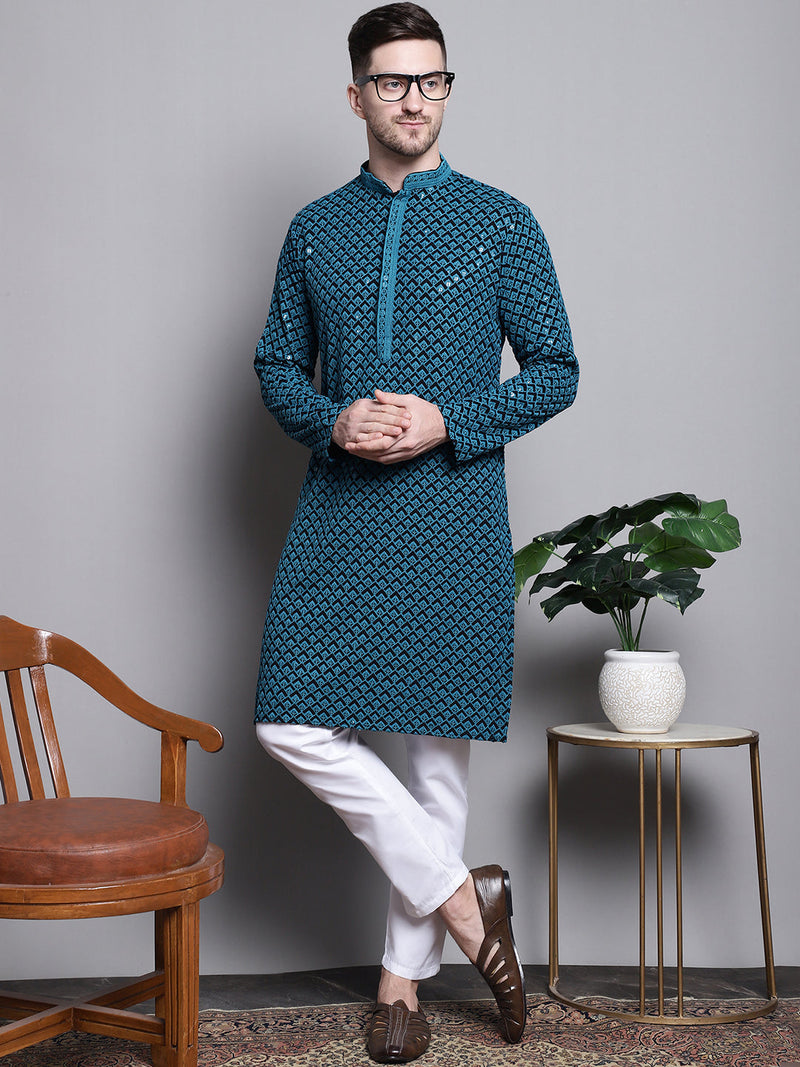 Sequin Embroidered Pure Cotton Kurtas