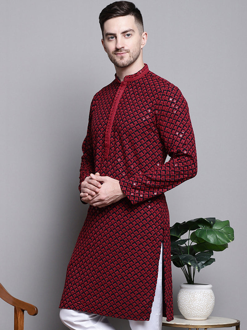 Sequin Embroidered Pure Cotton Kurtas