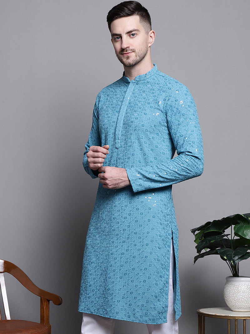 Sequin Embroidered Pure Cotton Kurtas