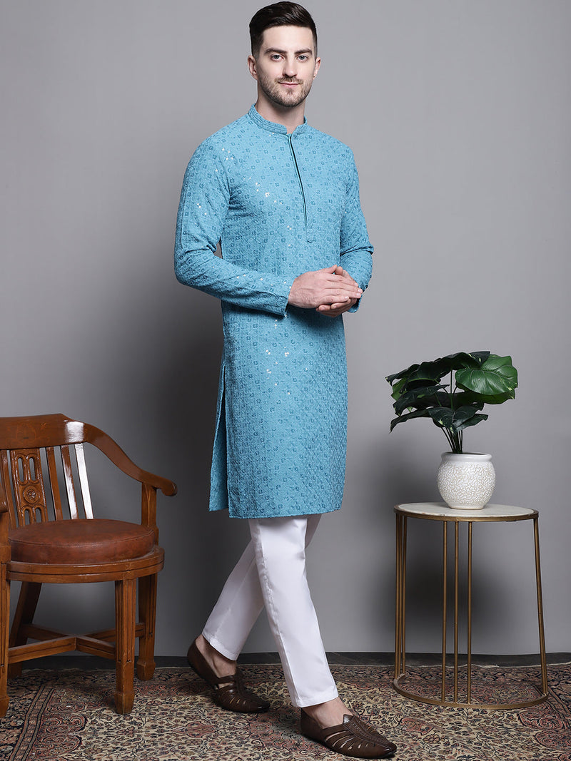 Sequin Embroidered Pure Cotton Kurtas