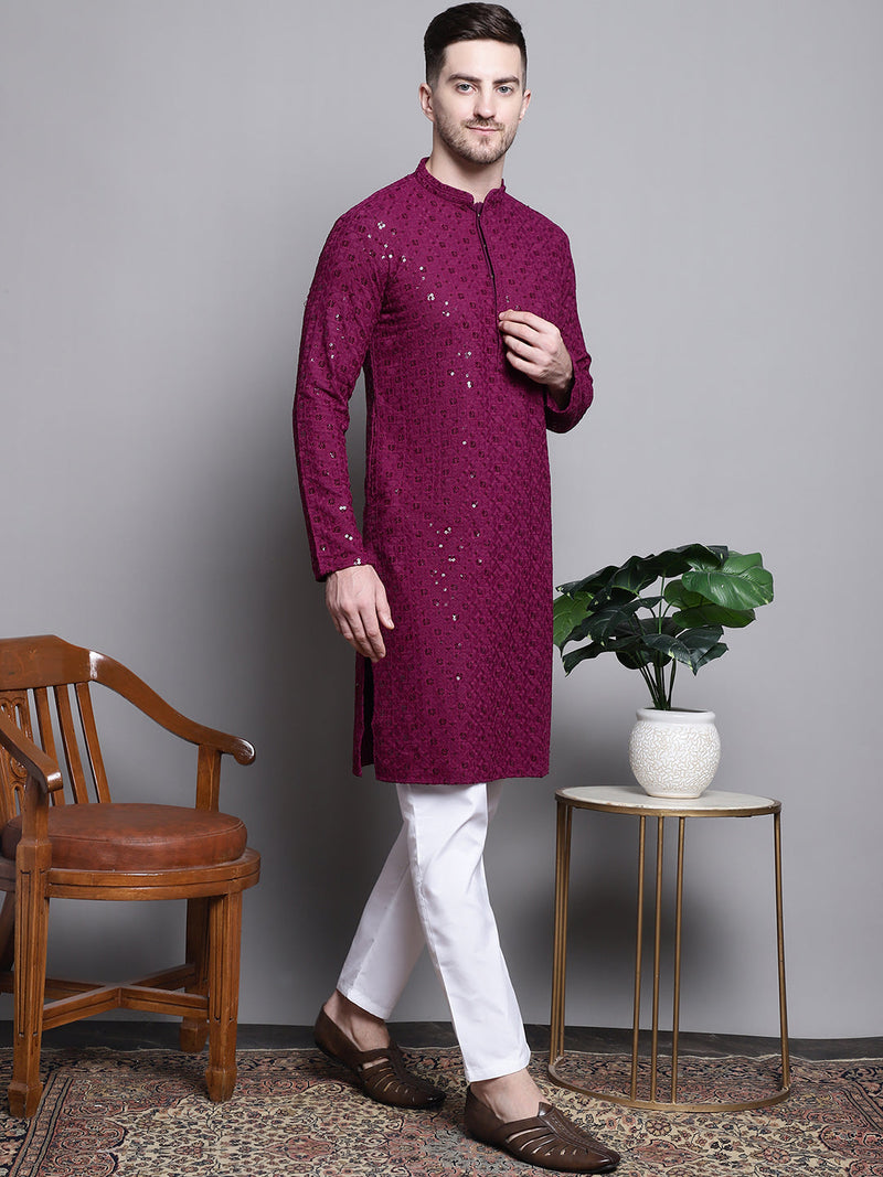 Sequin Embroidered Pure Cotton Kurtas