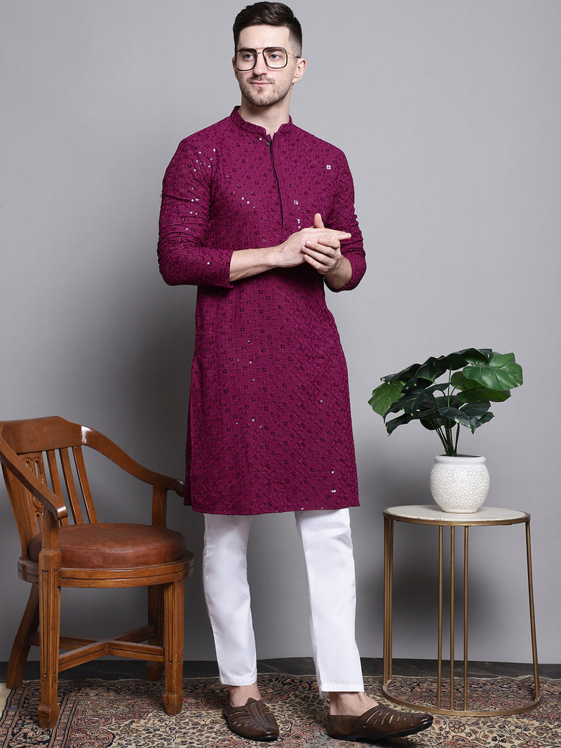 Sequin Embroidered Pure Cotton Kurtas