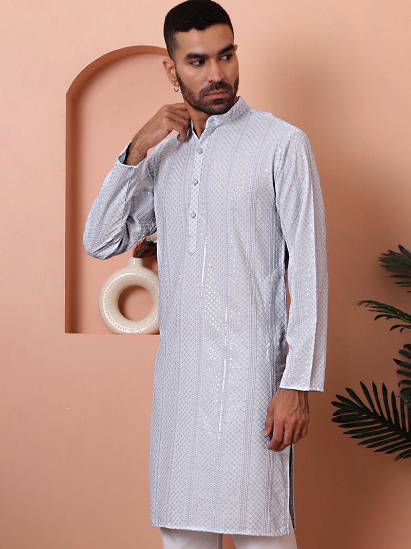 Men's Sequins Embroidered Kurtas