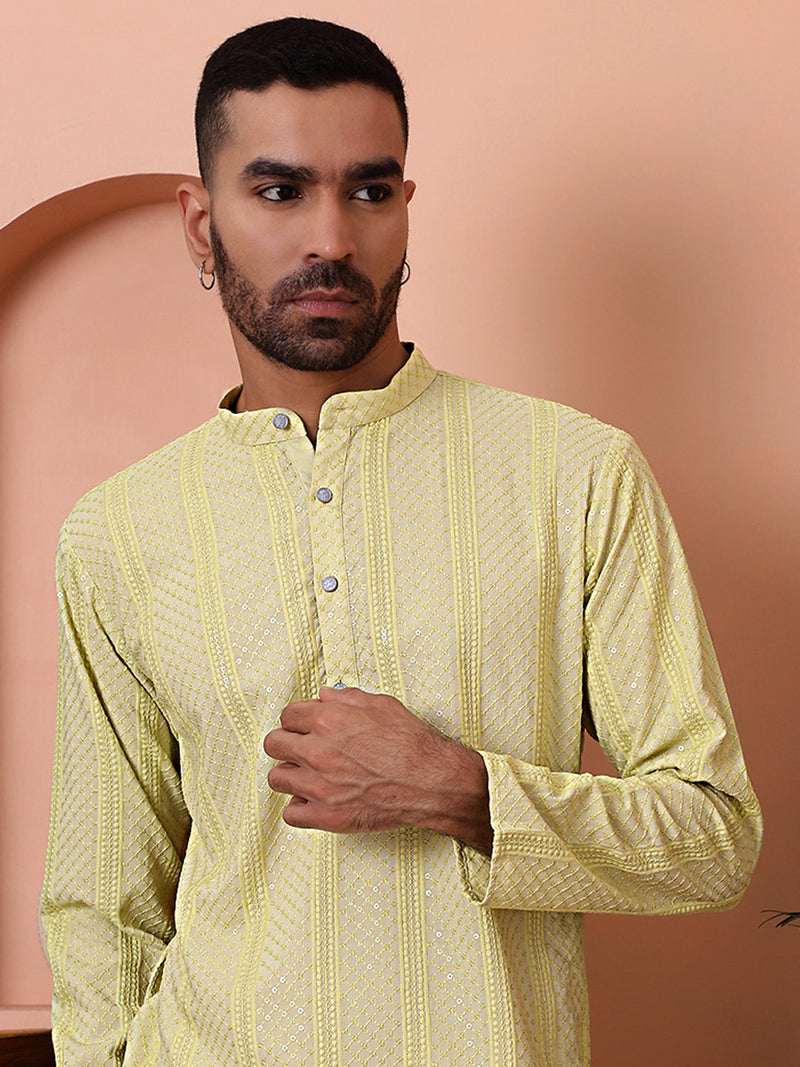 Men's Sequins Embroidered Kurtas