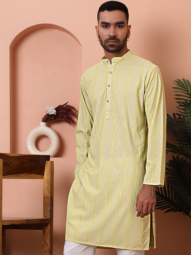 Men's Sequins Embroidered Kurtas