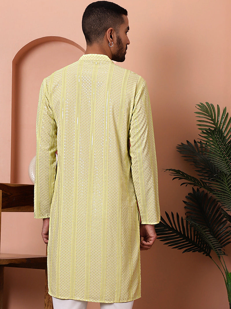 Men's Sequins Embroidered Kurtas