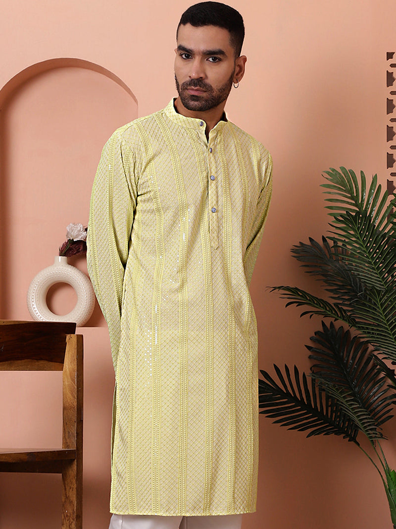 Men's Sequins Embroidered Kurtas