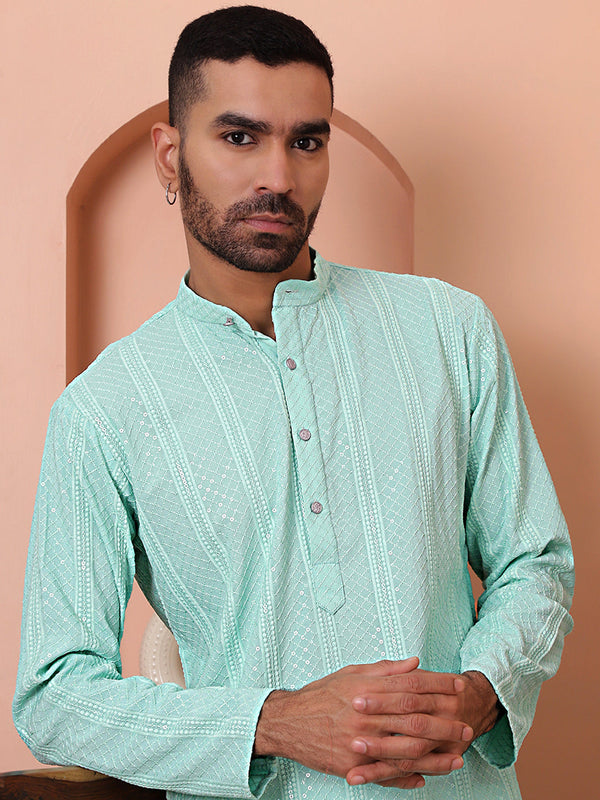 Men's Sequins Embroidered Kurtas