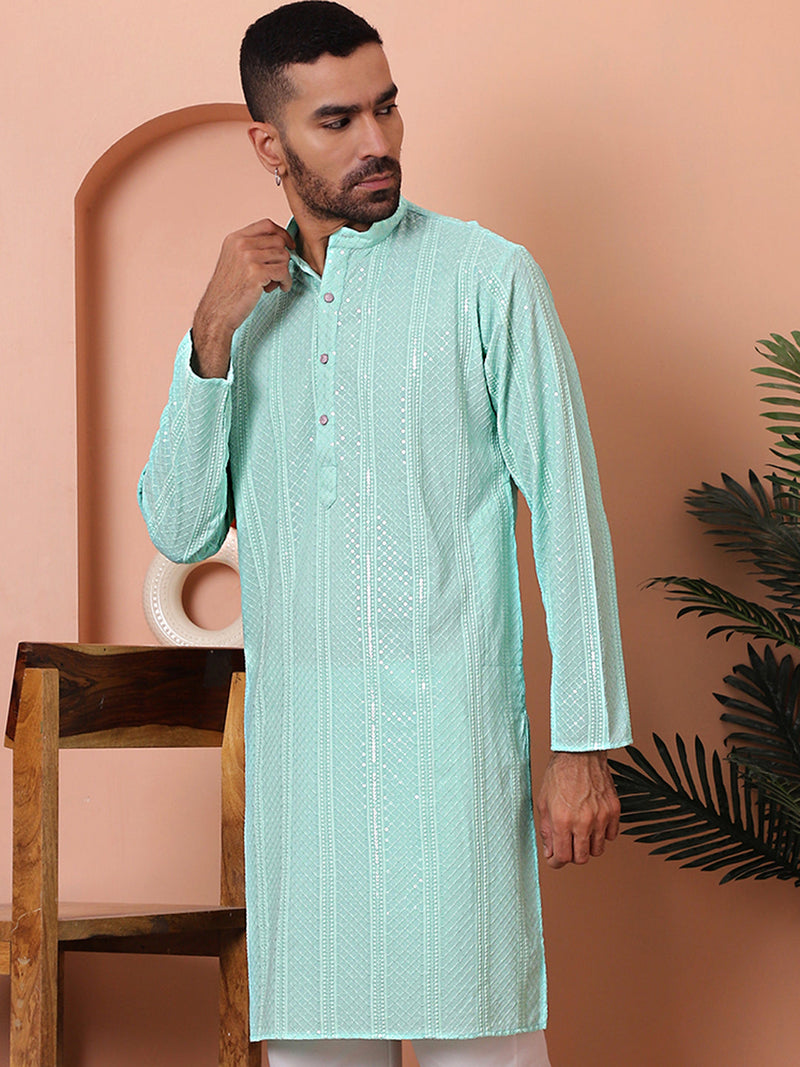 Men's Sequins Embroidered Kurtas