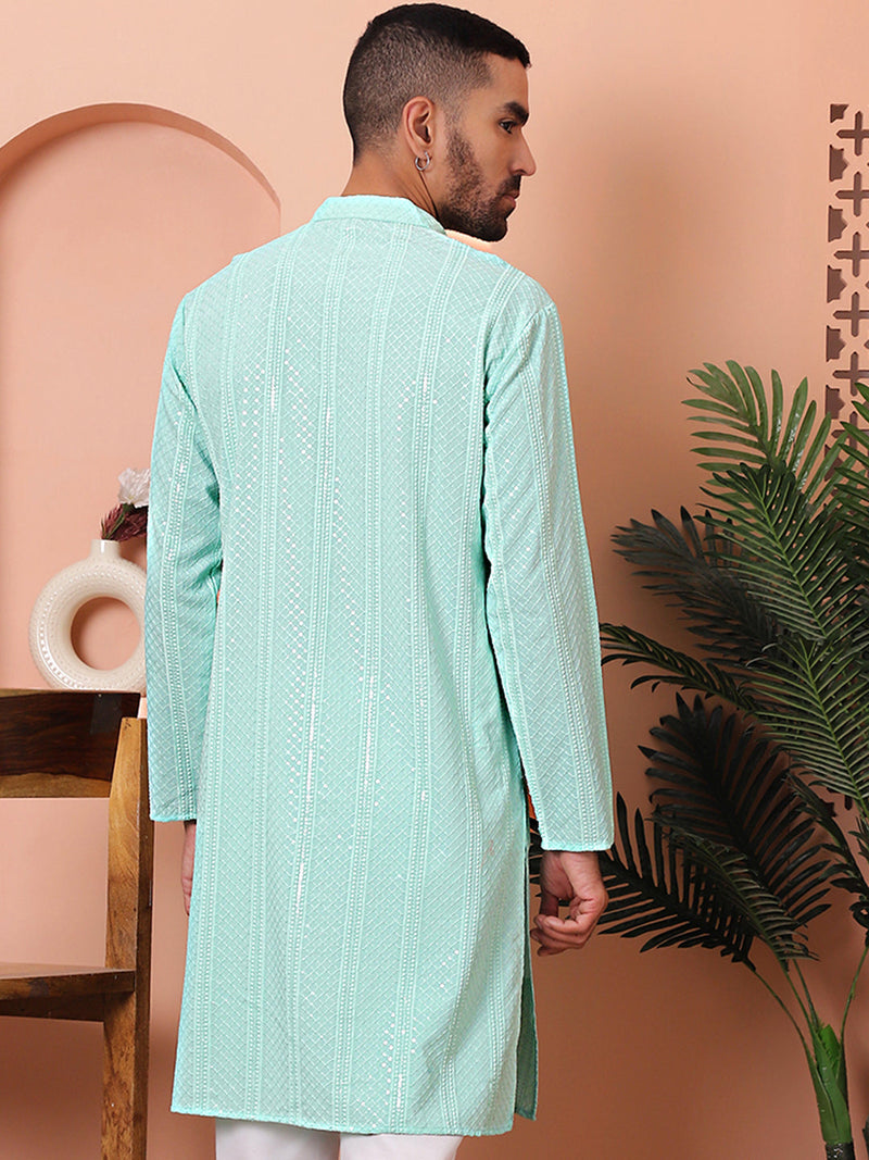 Men's Sequins Embroidered Kurtas