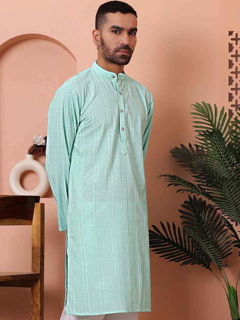 Men's Sequins Embroidered Kurtas