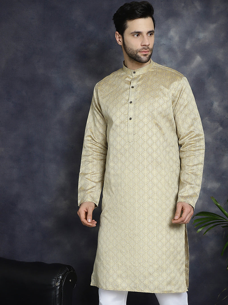 Beige Woven Design Kurtas ( KO 5034Beige )