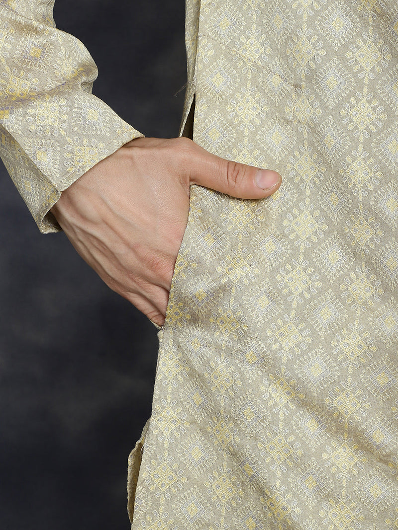 Beige Woven Design Kurtas ( KO 5034Beige )