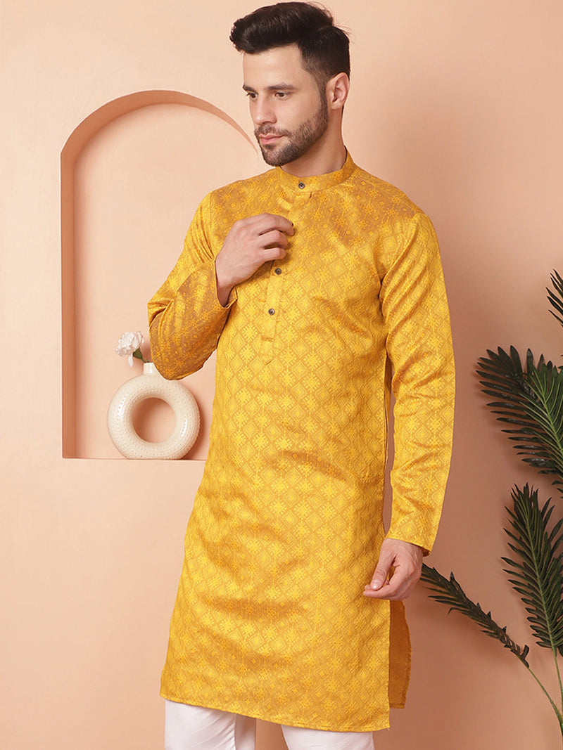 Woven Design Silk Blend Kurtas