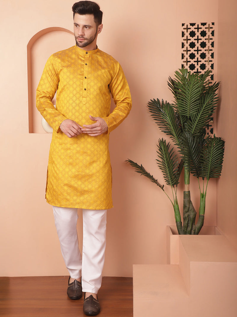 Woven Design Silk Blend Kurtas