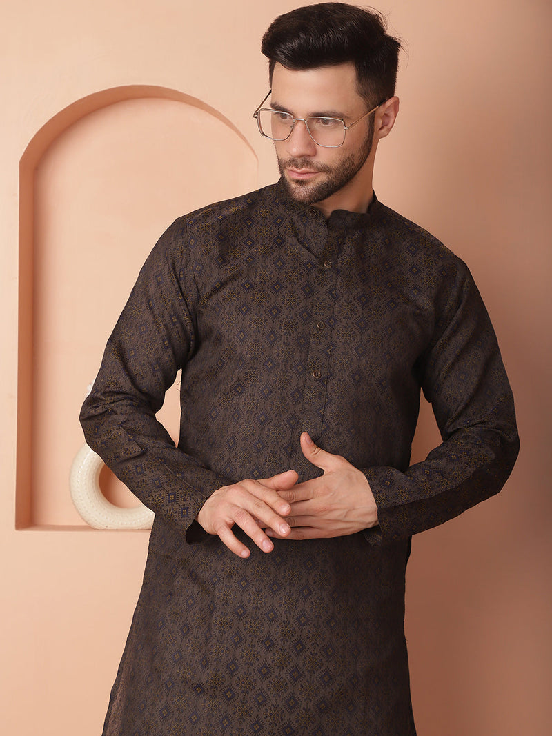 Woven Design Silk Blend Kurtas