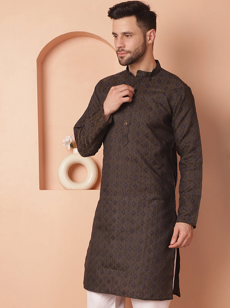 Woven Design Silk Blend Kurtas