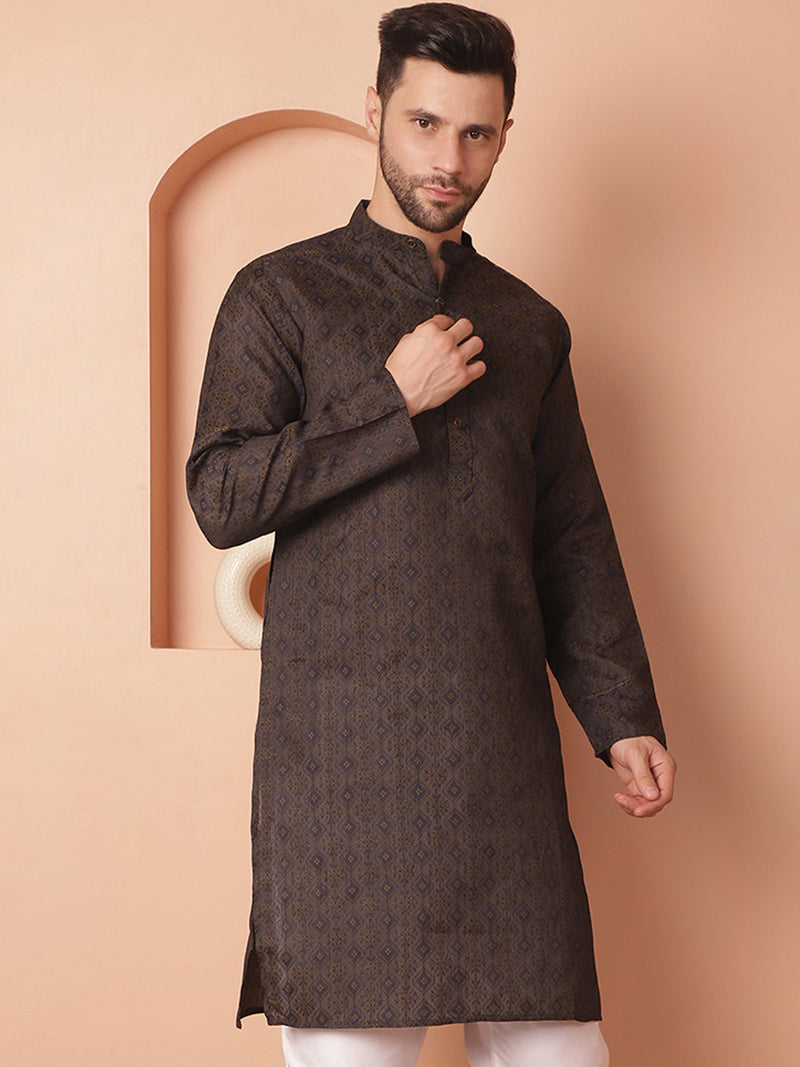 Woven Design Silk Blend Kurtas