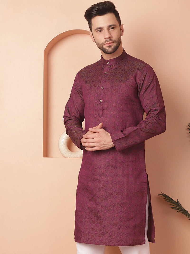 Woven Design Silk Blend Kurtas