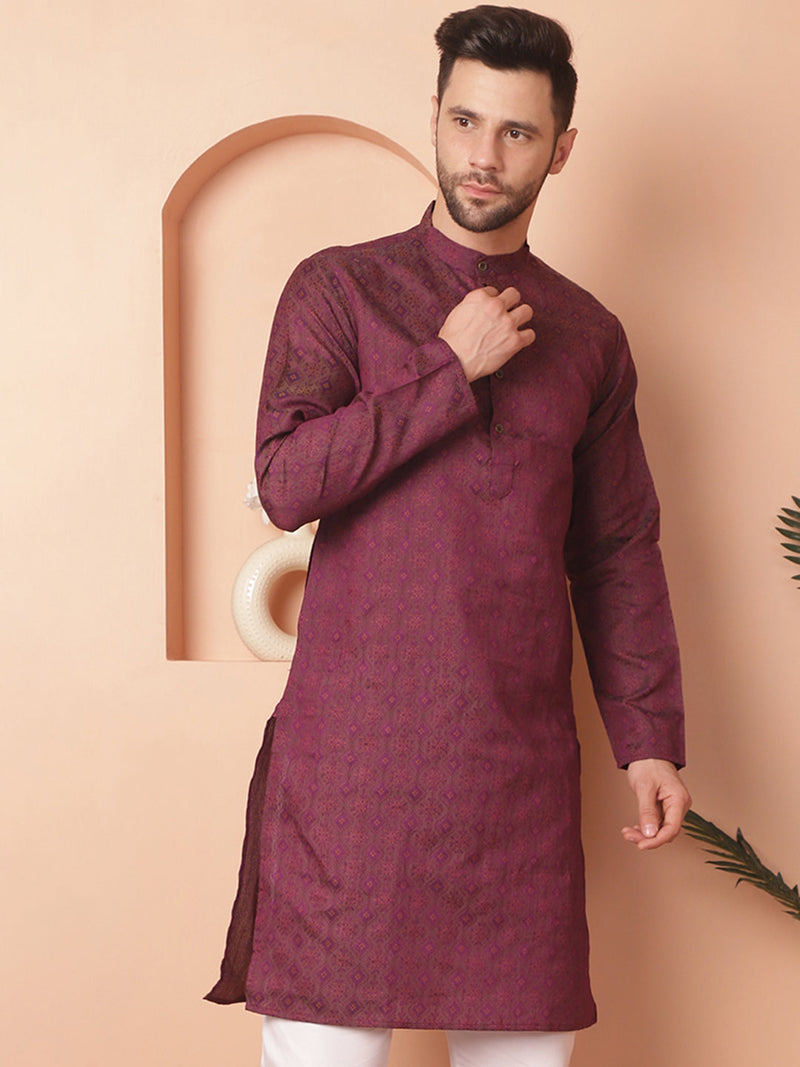 Woven Design Silk Blend Kurtas