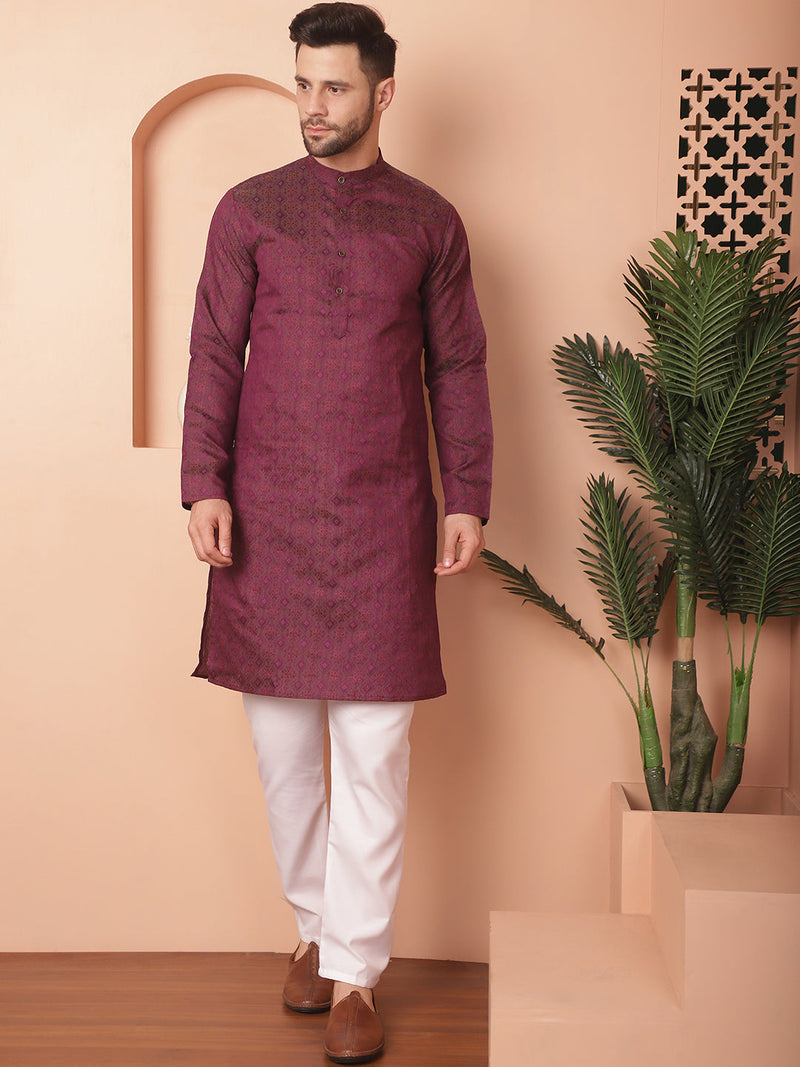 Woven Design Silk Blend Kurtas