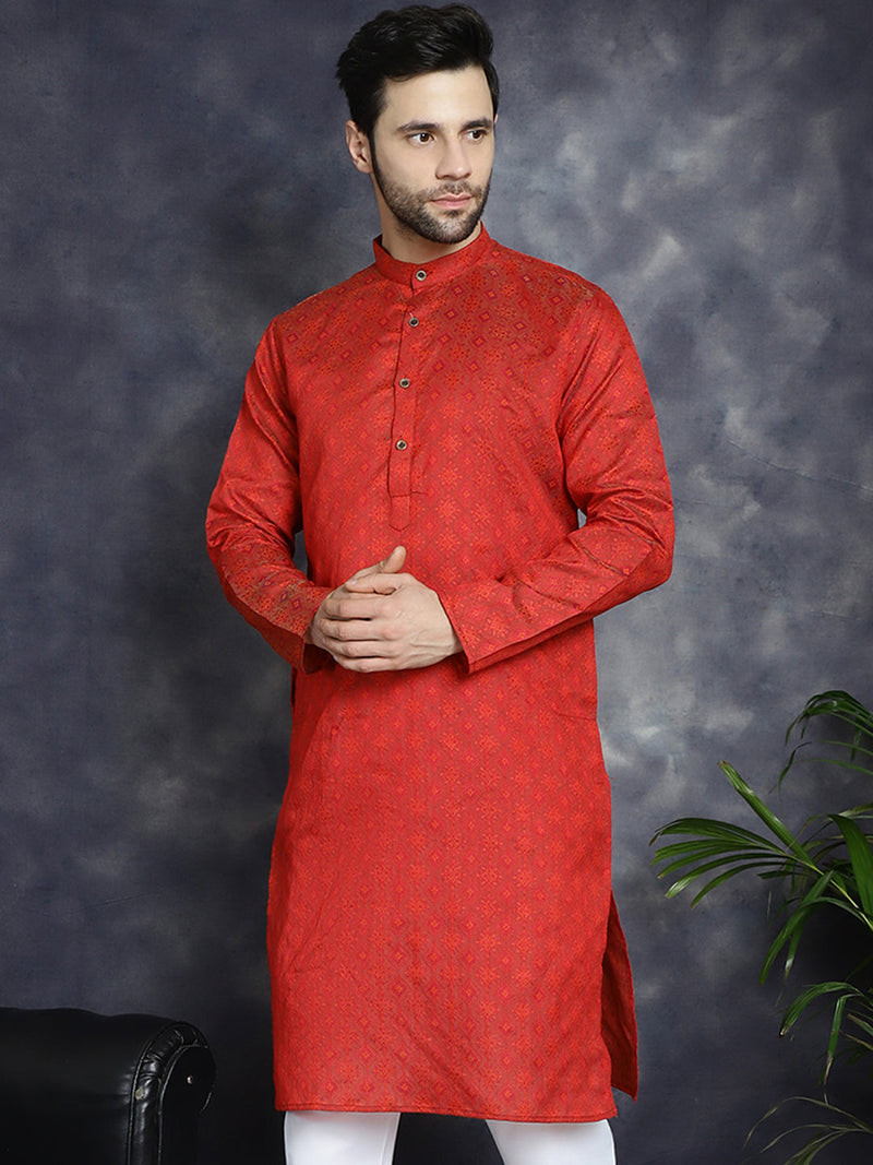 Red Woven Design Kurtas ( KO 5034Red )