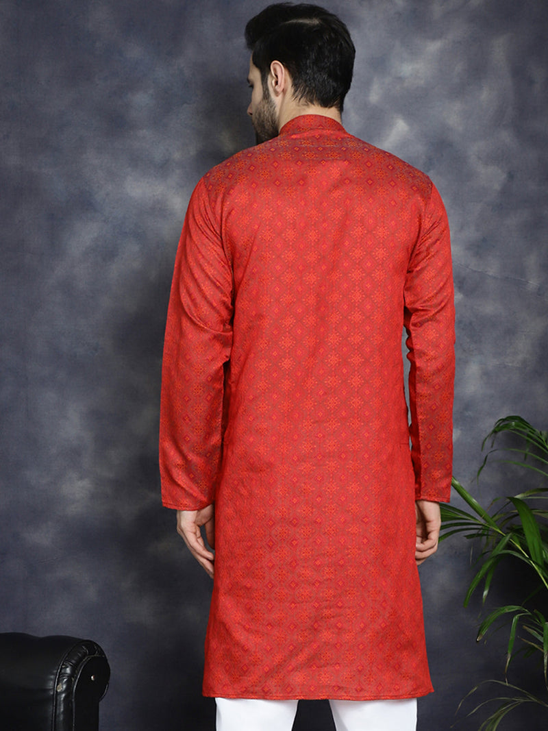 Red Woven Design Kurtas ( KO 5034Red )