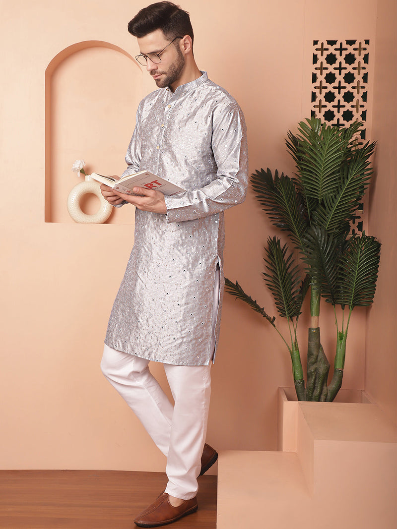 Men's Embroidered Mirror Work Kurtas