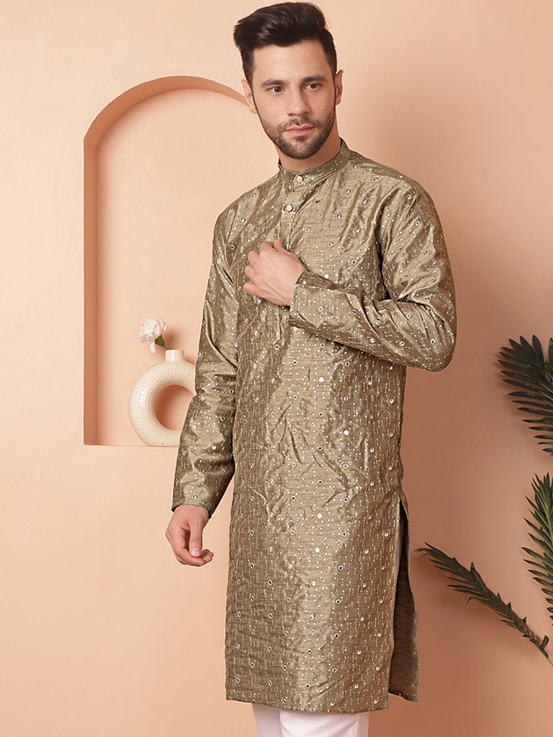 Men's Embroidered Mirror Work Kurtas